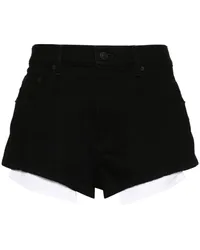 Thierry Mugler Jeans-Shorts mit Einsätzen Schwarz