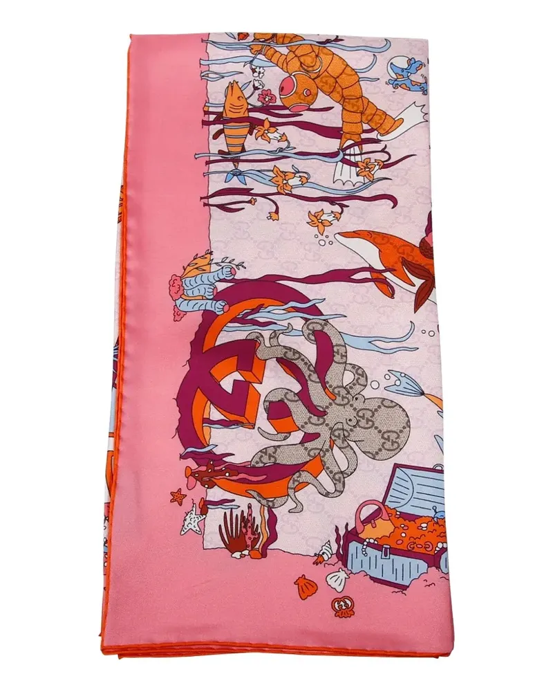 Gucci graphic-print scarf - Rosa Rosa