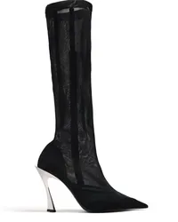 Thierry Mugler Fang Mesh-Stiefel 95mm Schwarz