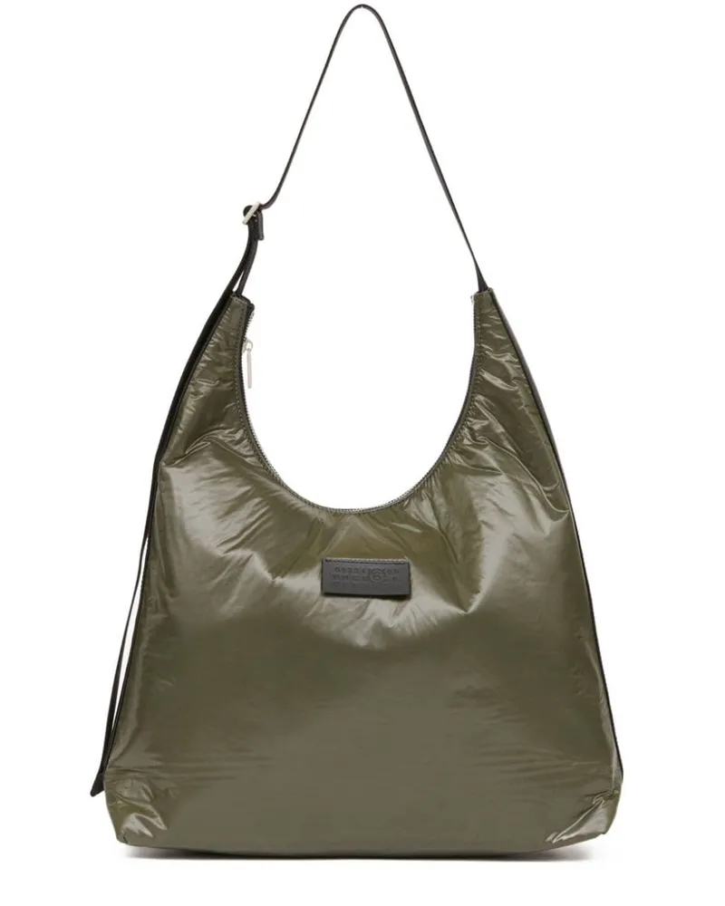Maison Margiela Große Schultertasche mit leichten Nummern-Patch - Grün Grün