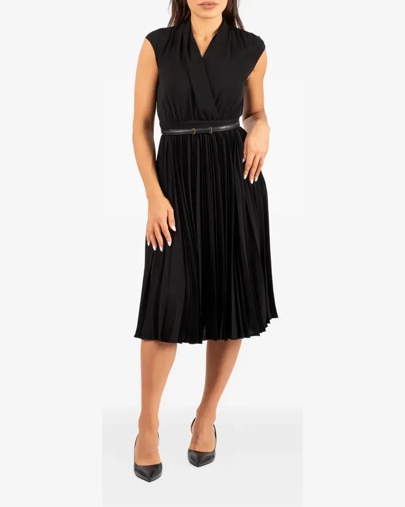 Max Mara pleated belted dress - Schwarz Schwarz