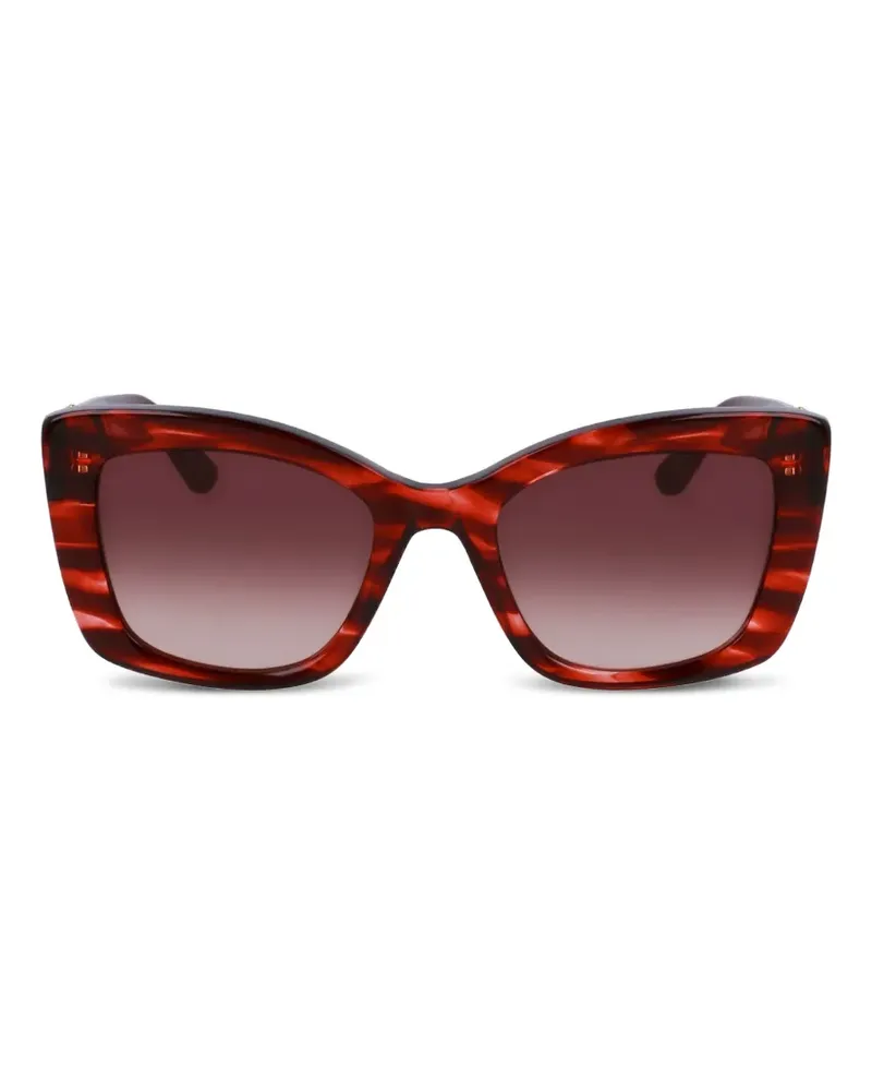 Karl Lagerfeld Gestreifte Cat-Eye-Sonnenbrille - Rot Rot