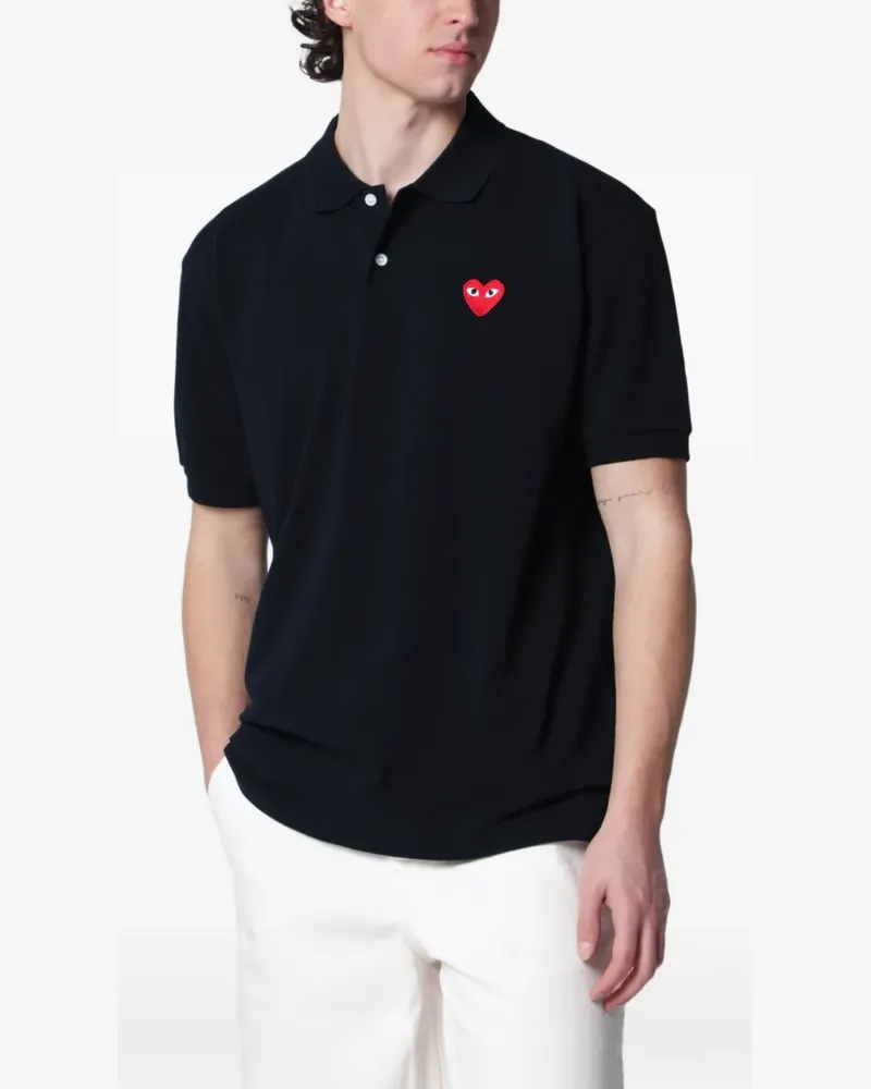 Comme des Garçons Poloshirt mit Herz-Logo - Blau Blau