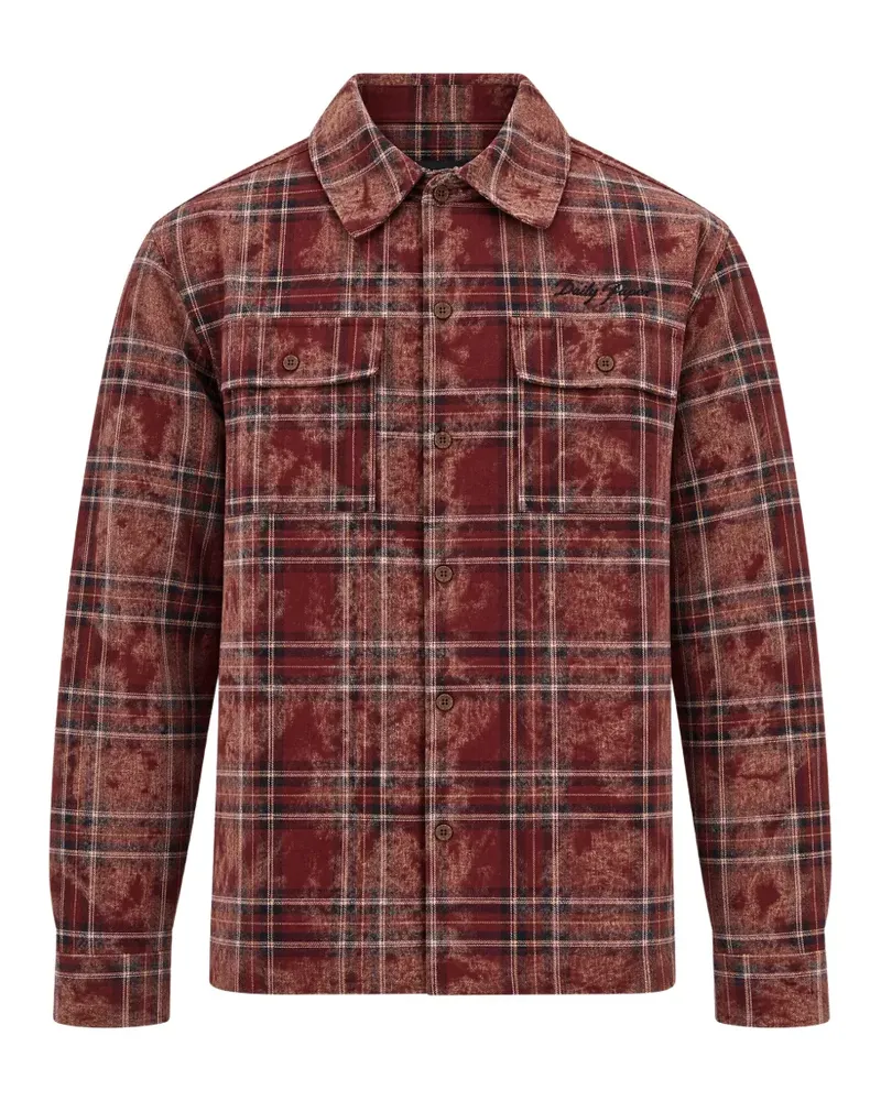 Daily Paper Acid-Wash-Hemd mit Karo-Print - Rot Rot
