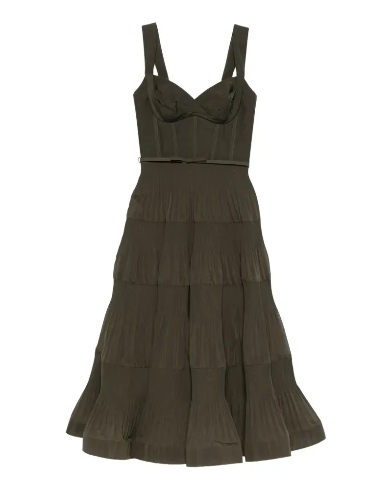 Zimmermann pleated draped midi dress - Grün Grün