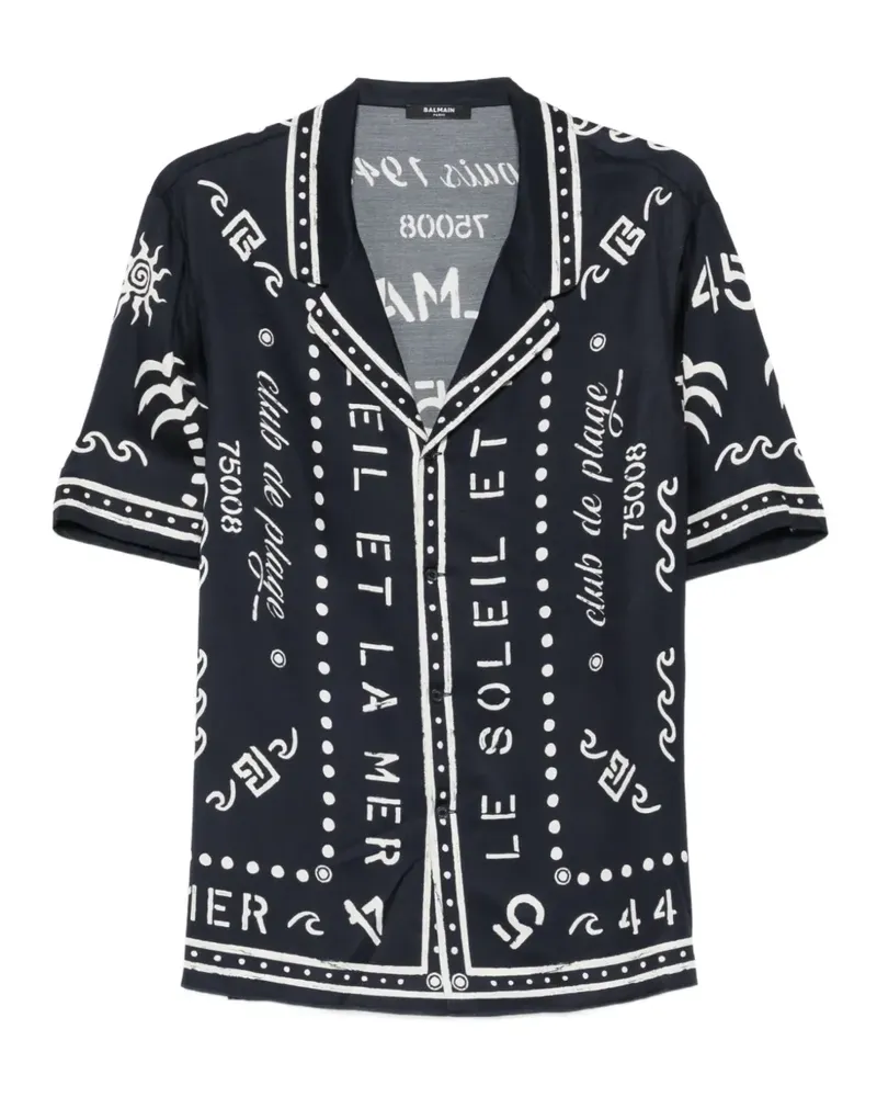Balmain Hemd mit Print - Blau Blau