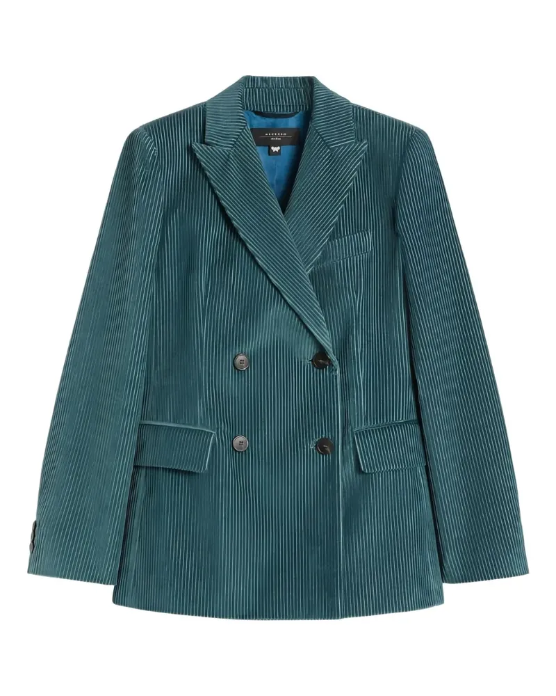 Max Mara Doppelreihiger Blazer mit gerippter Cordstruktur - Blau Blau