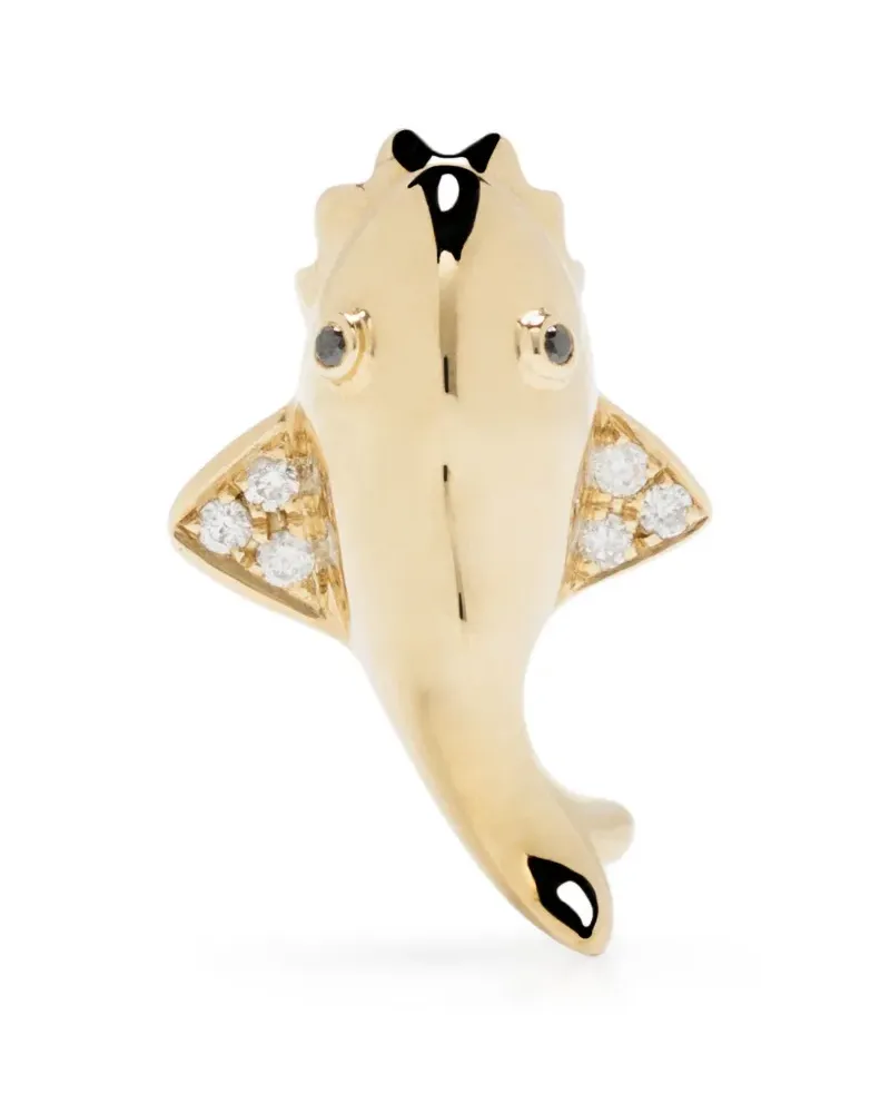 Yvonne Léon 9kt Gelbgoldcreole mit Diamanten Gold