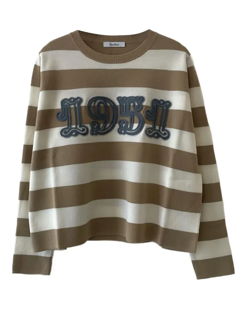 Max Mara Gestreifter Pullover - Weiß Weiß