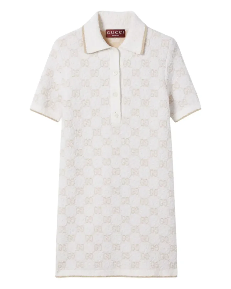 Gucci GG-pattern short-sleeve mini dress - Weiß Weiß