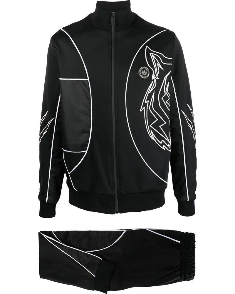 Philipp Plein Jogginganzug mit Logo-Print - Schwarz Schwarz