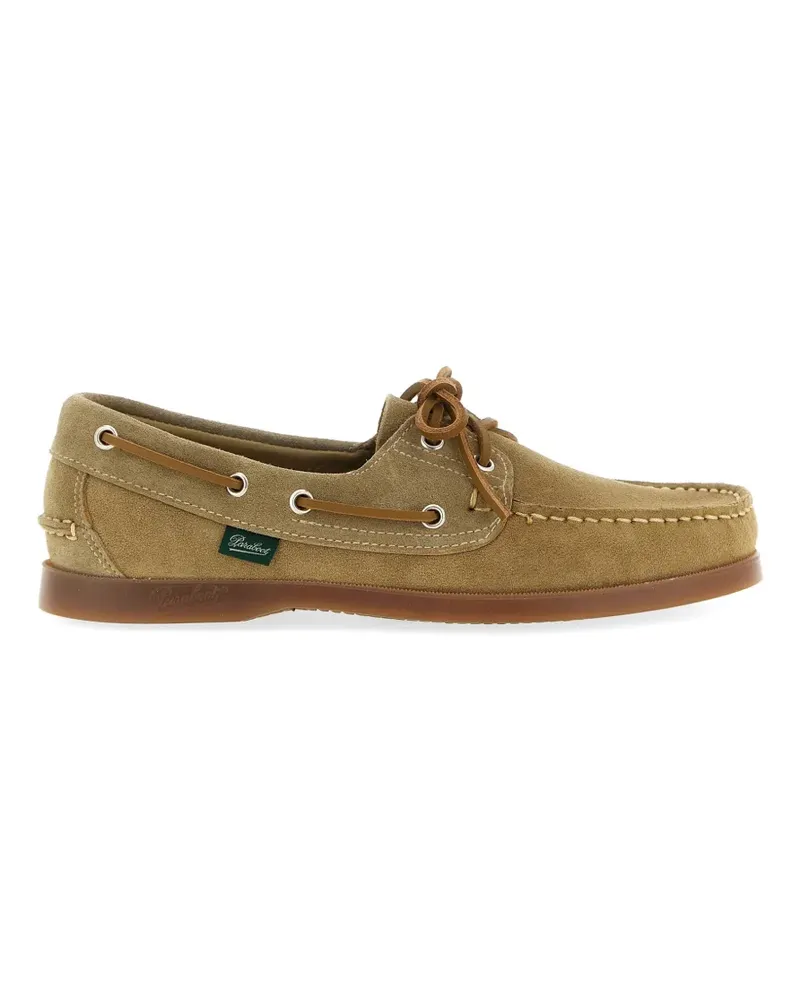 Paraboot suede rounded toe boat shoe - Nude Nude
