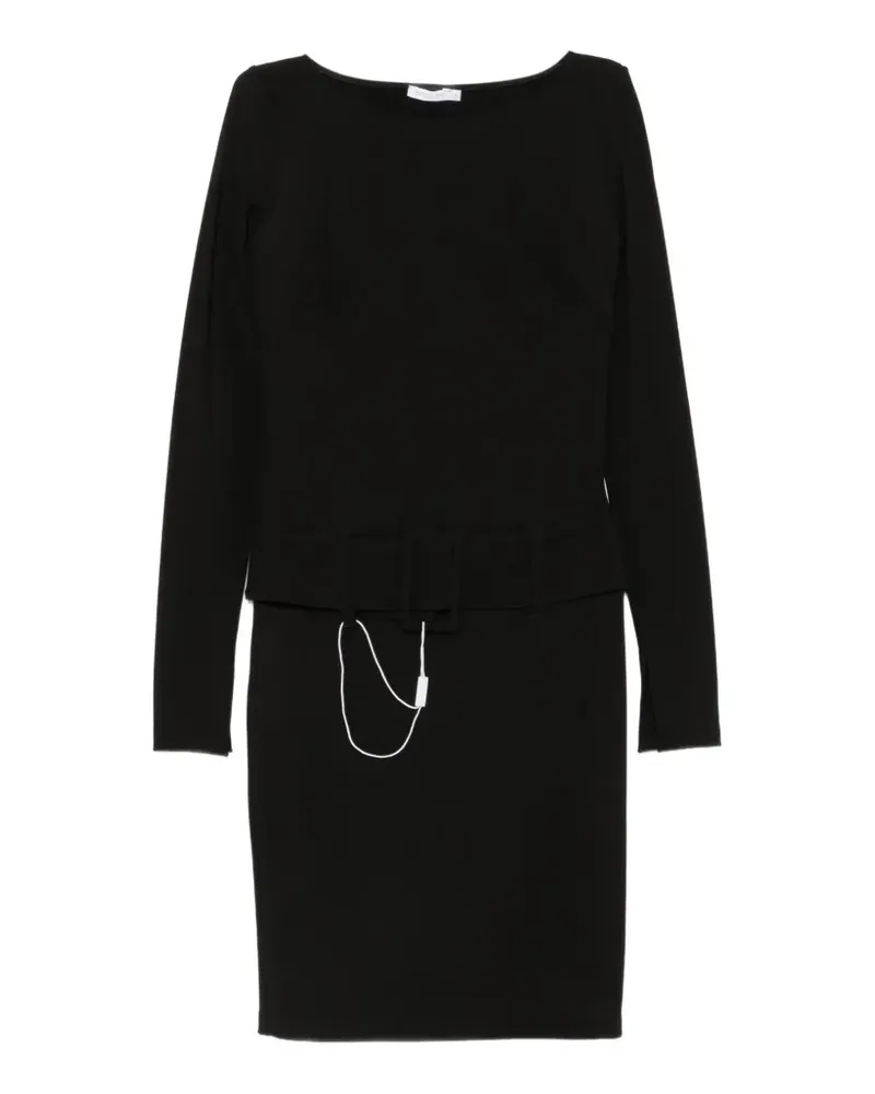 Patrizia Pepe Midikleid mit langen Ärmeln - Schwarz Schwarz