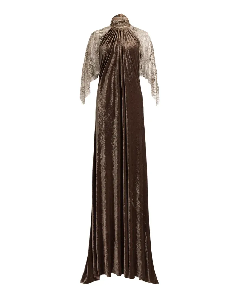 Ralph Lauren Willow Abendkleid aus Velours - Braun Braun