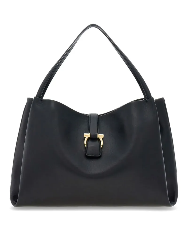 Ferragamo Mittelgroße Tote Bag mit Gancini-Verschluss - Schwarz Schwarz