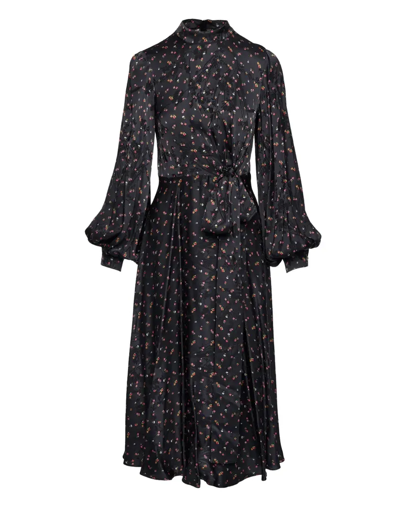 NISSA Midikleid mit Print - Schwarz Schwarz