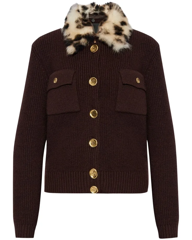 Givenchy Cardigan mit Pelzkragen - Braun Braun