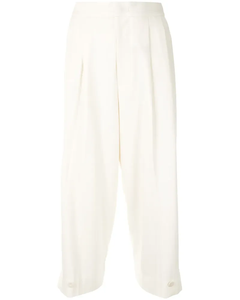 Yohji Yamamoto Elegante Hose - Weiß Weiß