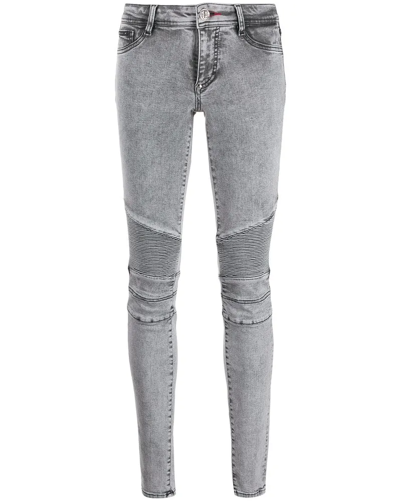 Philipp Plein Skinny-Jeans mit Acid-Wash-Optik - Schwarz Schwarz