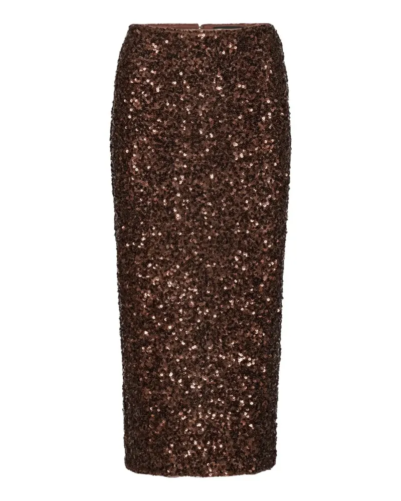 ROTATE Birger Christensen sequin-embellished midi skirt - Braun Braun
