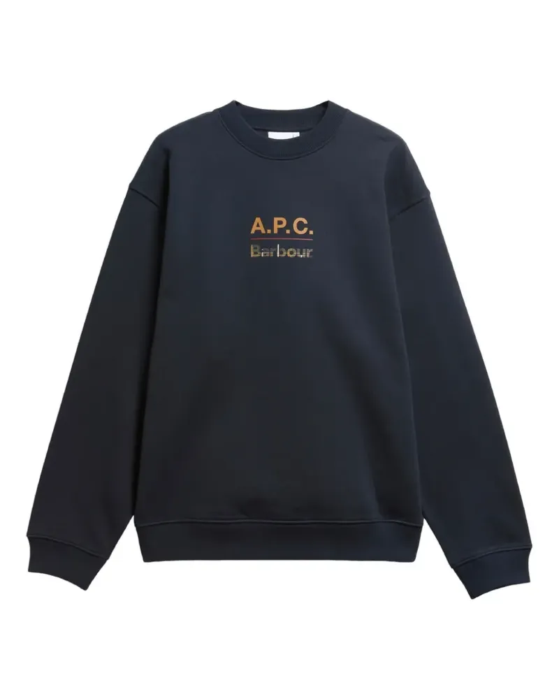Barbour x A.P.C. Sweatshirt mit Logo-Print - Blau Blau
