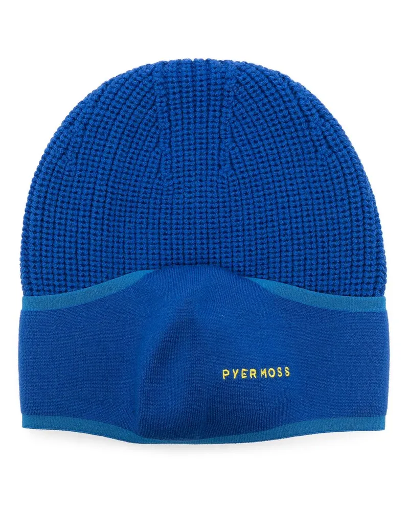 Canada Goose X Pyer Moss Black Balaclava 001 Woll-Beanie Blau