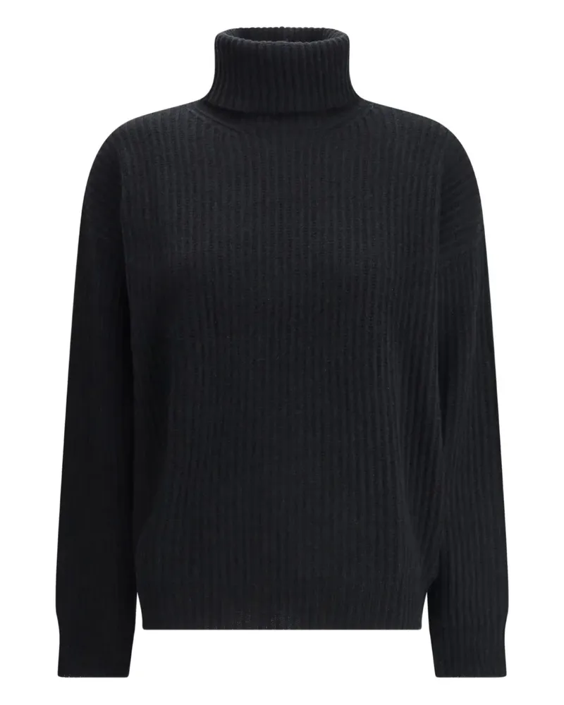 Madeleine Thompson Gerippter Bailey Rollkragenpullover - Schwarz Schwarz