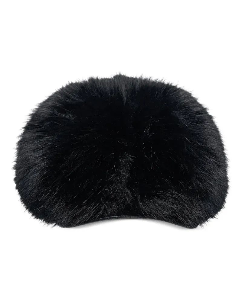 Comme des Garçons Baseballkappe aus Faux Fur - Schwarz Schwarz