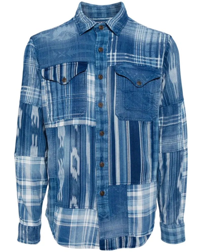 Ralph Lauren Hemd im Patchwork-Look - Blau Blau