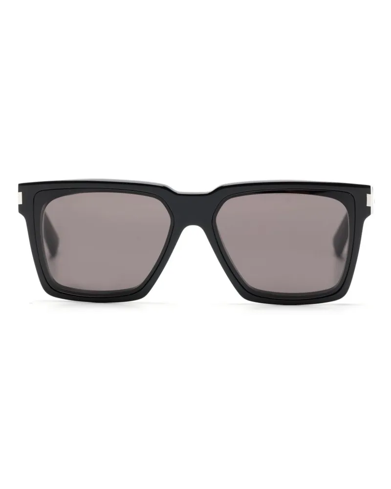 Saint Laurent Sonnenbrille mit eckigem Gestell - Schwarz Schwarz