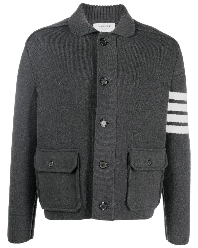 Thom Browne Cardigan mit Streifen - Grau Grau