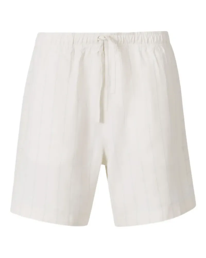 Wales Bonner Gestreifte Shorts aus Leinen - Weiß Weiß