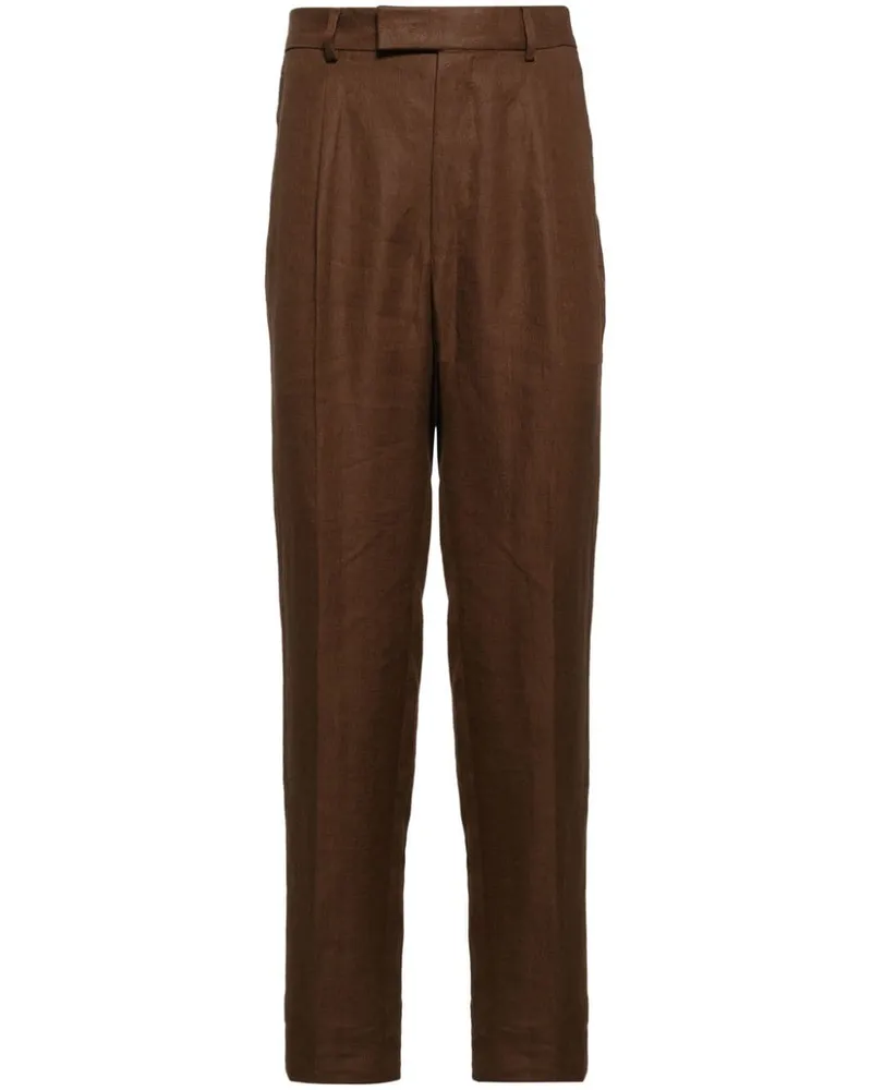 Ermenegildo Zegna Schmale Plisseehose - Braun Braun