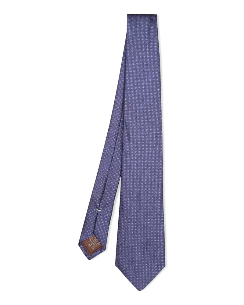 Canali Krawatte mit Mikro-Muster - Blau Blau