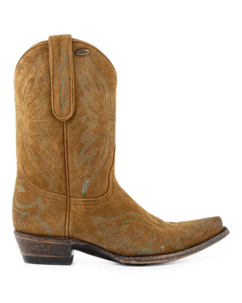 Mexicana Stiefel aus Wildleder mit Stickerei - Braun Braun
