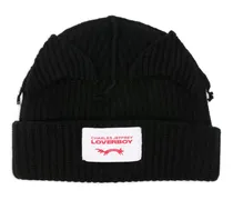 Gerippte Beanie - Schwarz