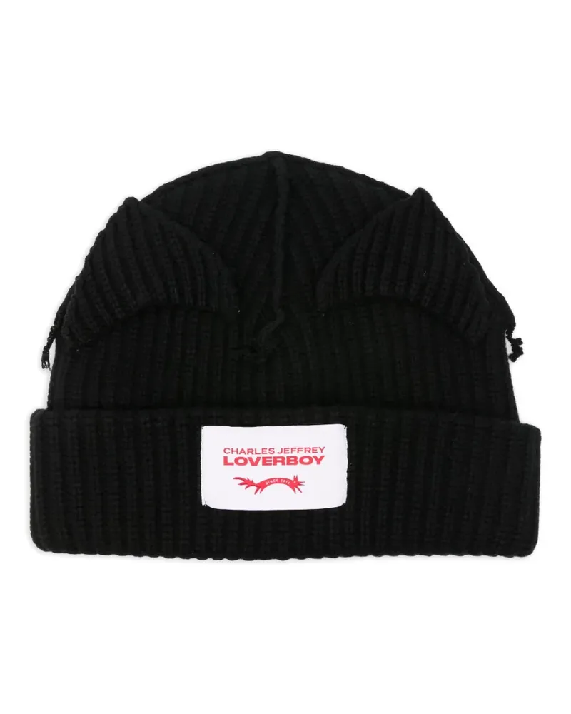 Charles Jeffrey Loverboy Gerippte Beanie - Schwarz Schwarz