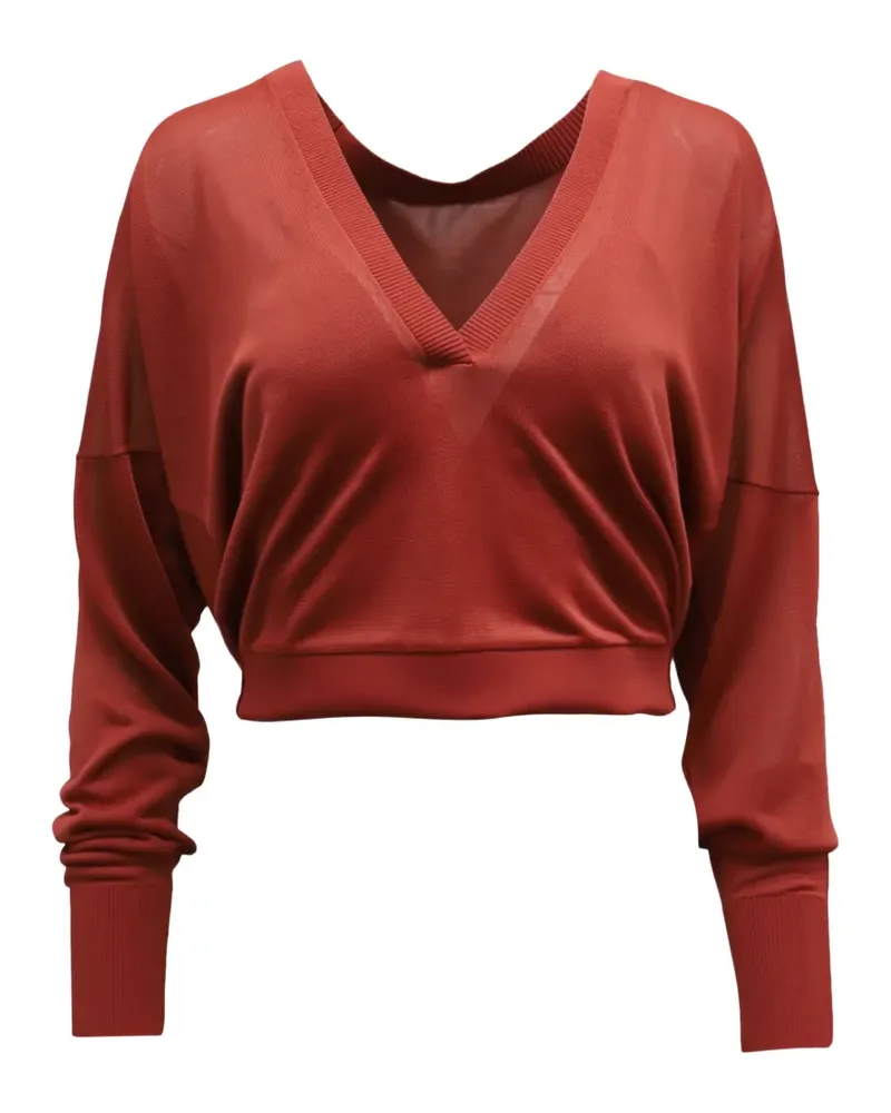 Dion Lee Langarmshirt mit V-Ausschnitt - Rot Rot