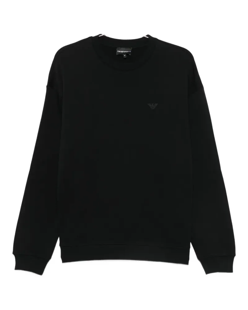 Emporio Armani logo-embroidered sweatshirt - Schwarz Schwarz