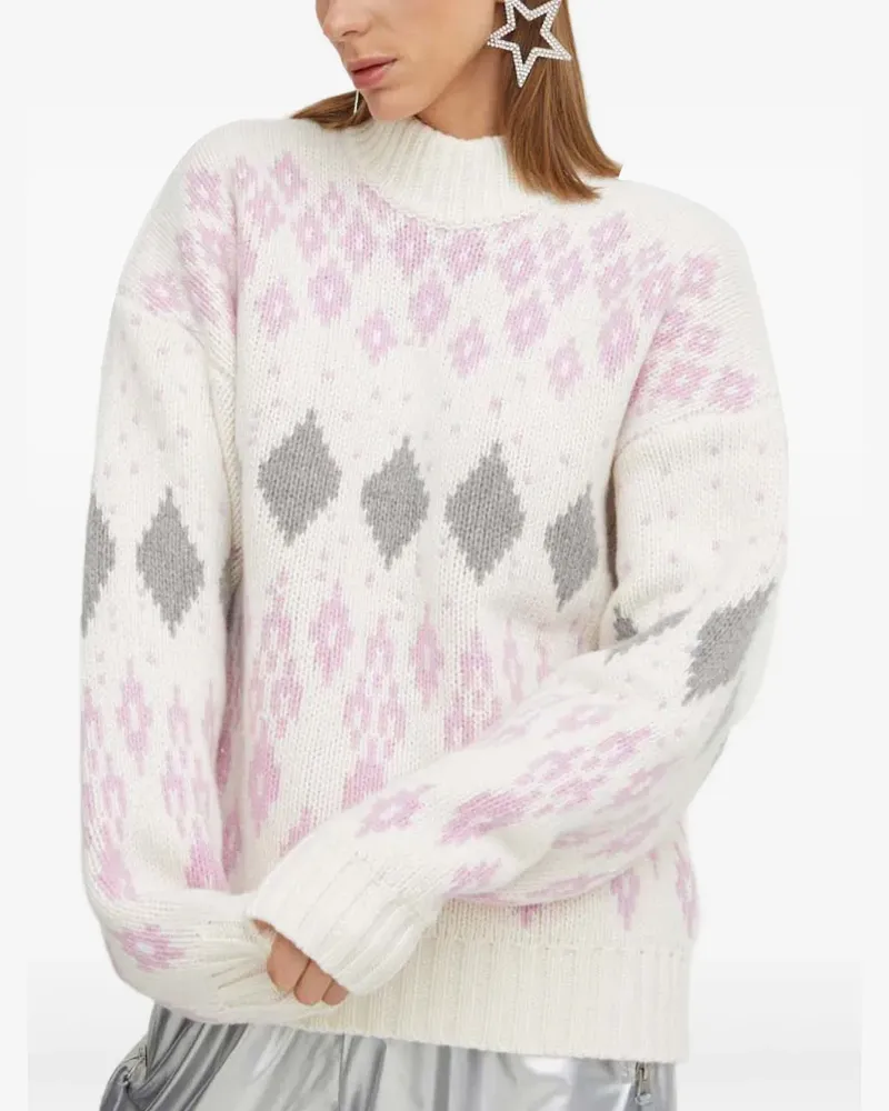 Stine Goya Pullover mit Rautenmuster - Weiß Weiß
