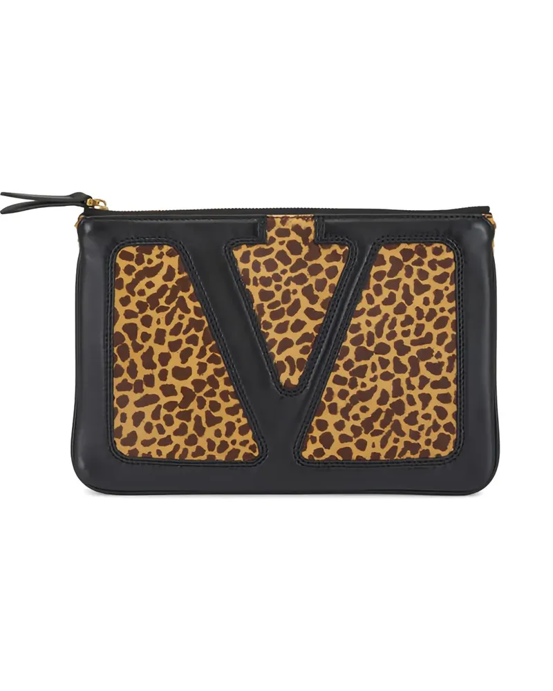 Valentino Garavani Clutch mit Animal-Print - Braun Braun