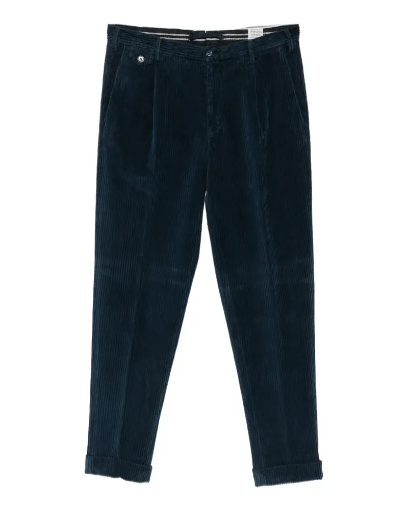 Luigi Bianchi Mantova corduroy-effect pleated trousers - Blau Blau