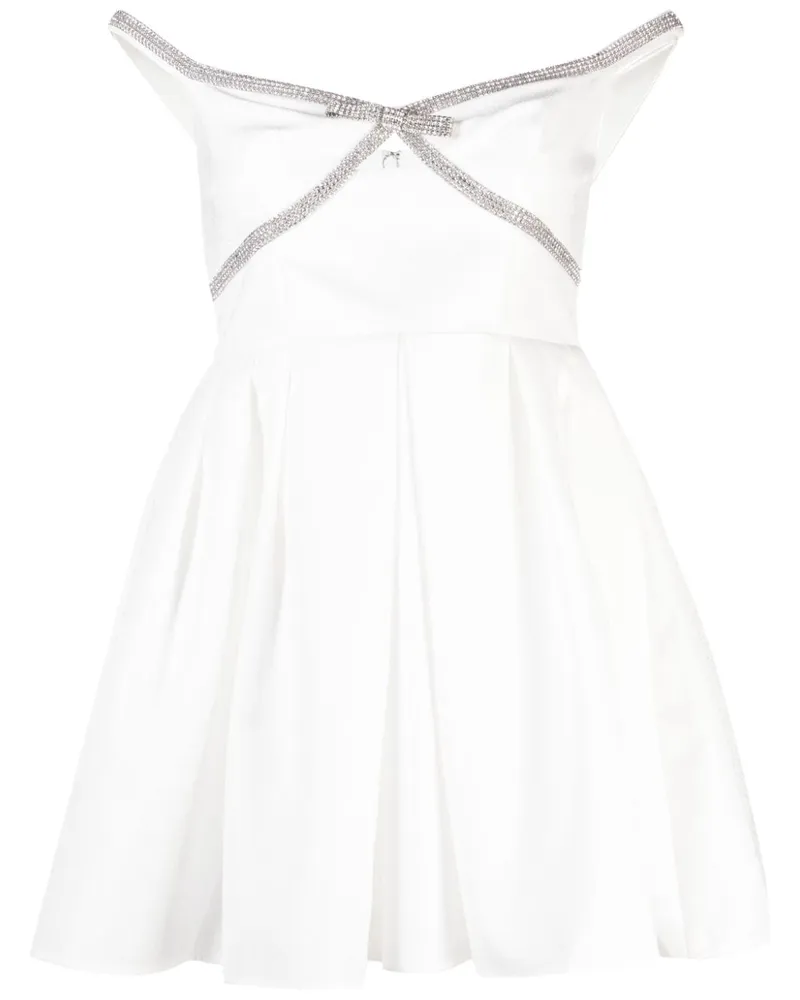 Self-Portrait Minikleid mit Diamanté-Detail - Weiß Weiß