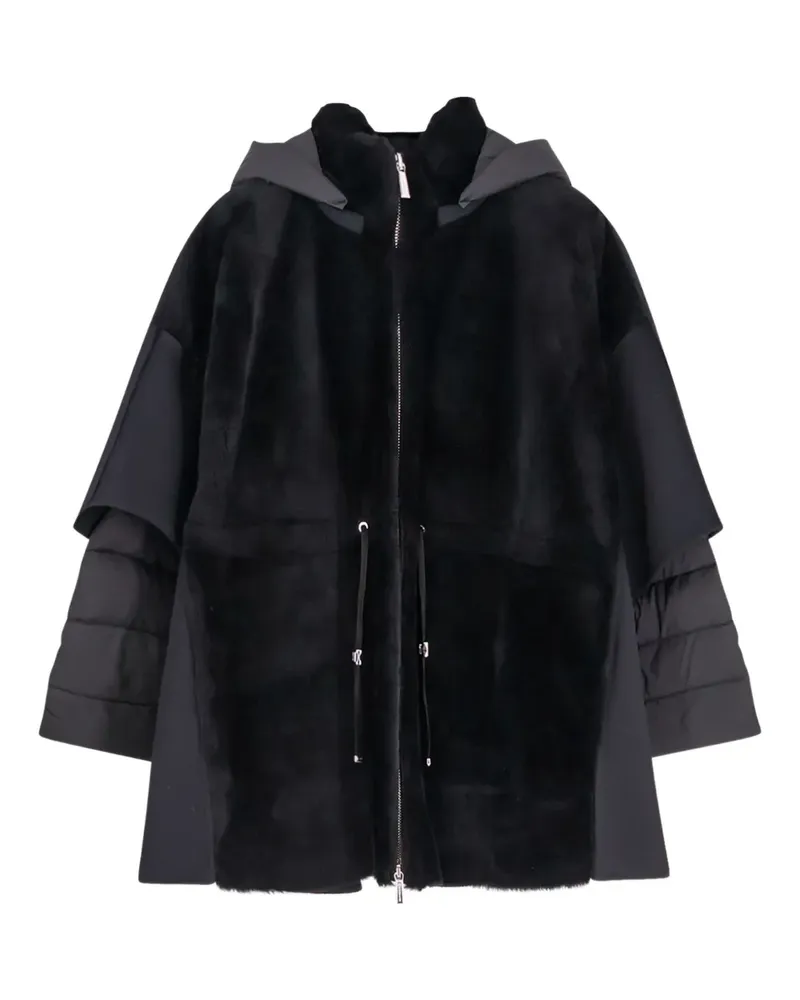 MOORER hooded zip-up coat - Schwarz Schwarz