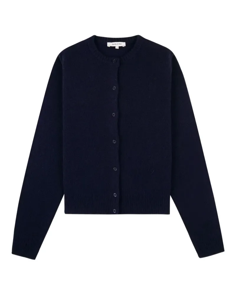 SPORTY & RICH Idali Cardigan mit Logo - Blau Blau