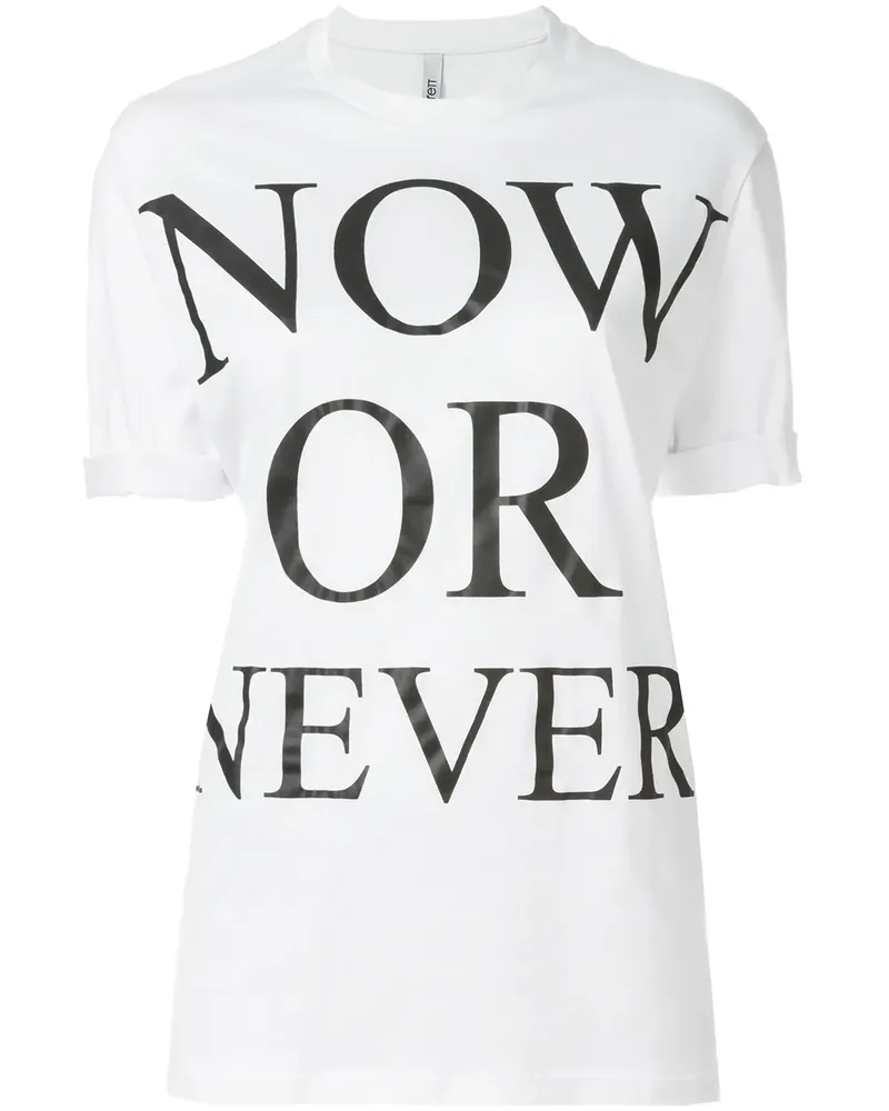 Neil Barrett T-Shirt mit "Now or Never"-Print - Weiß Weiß