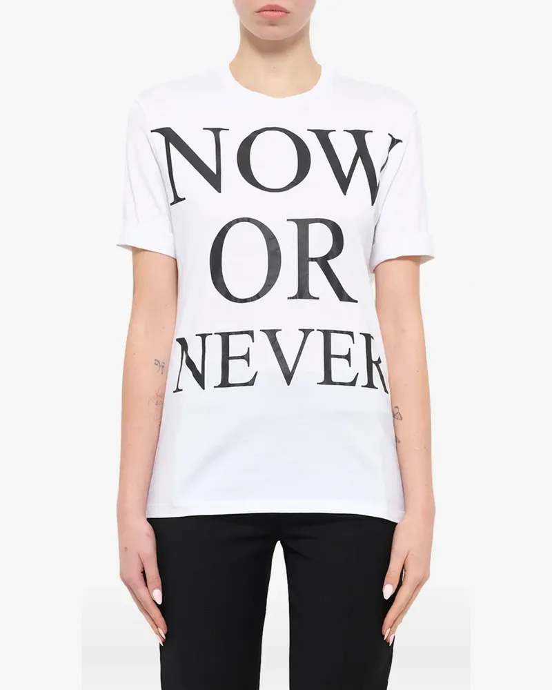 Neil Barrett T-Shirt mit "Now or Never"-Print - Weiß Weiß
