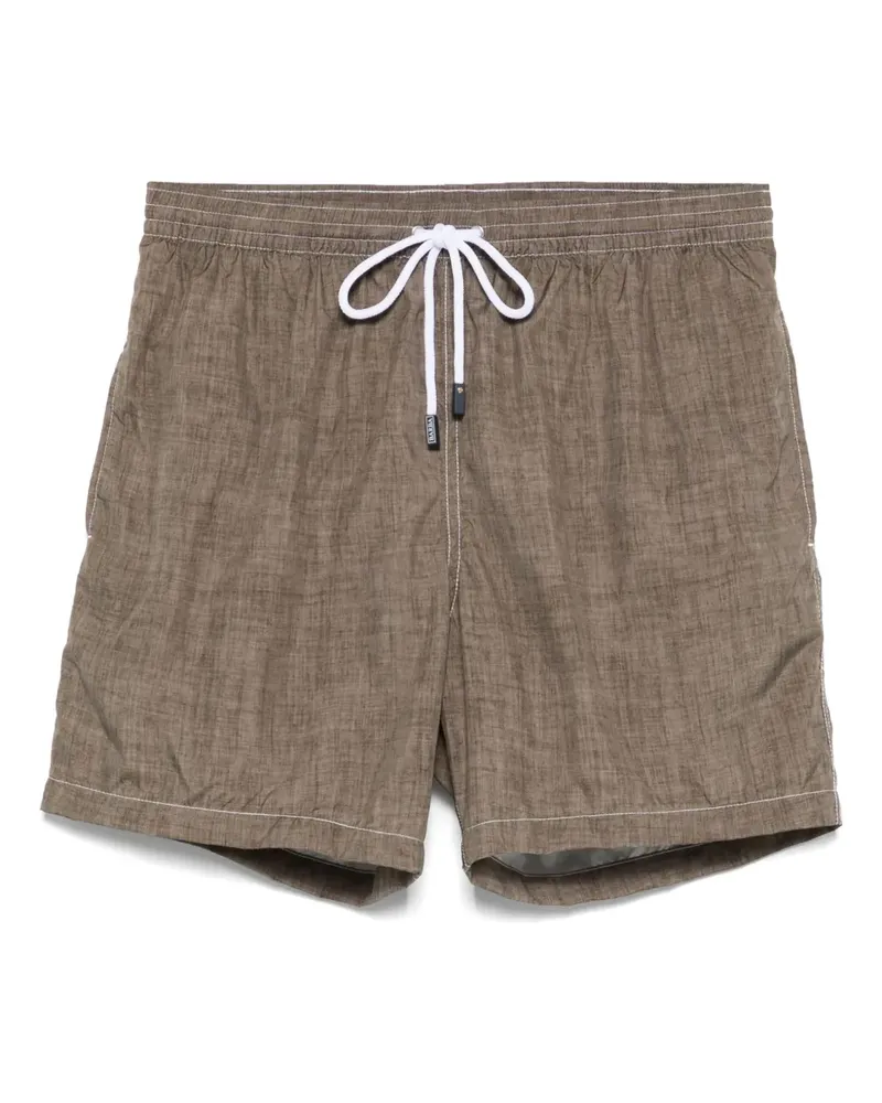 BARBA Badeshorts mit Logo-Patch - Grün Grün
