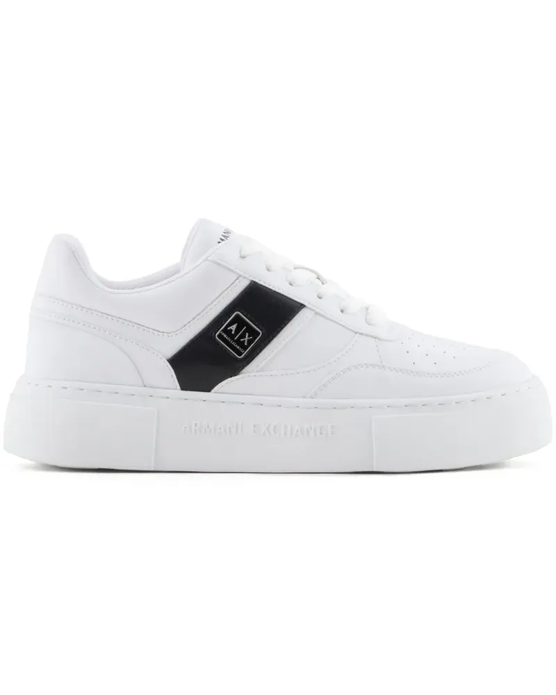 Armani Exchange Sneakers mit Logo-Schild - Weiß Weiß