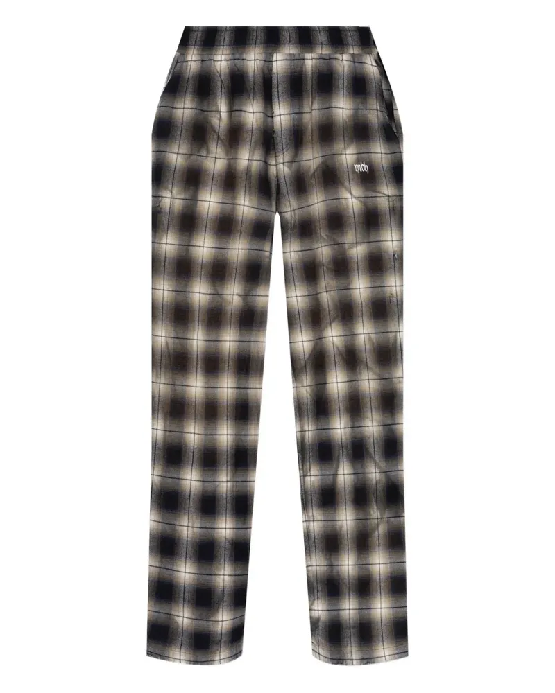 MISBHV Karierte Straight-Leg-Hose - Schwarz Schwarz